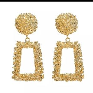 New Vintage Gold Silver Plated Geometric Big Round Clip on Earrings for Women